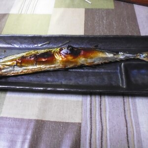 ゆずポン酢で頂く焼き秋刀魚♡